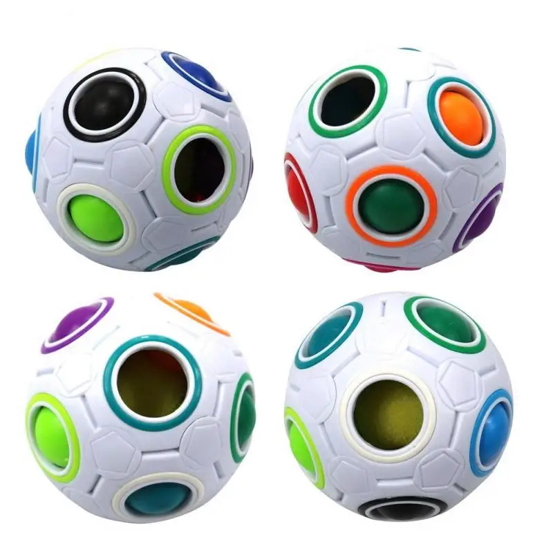 

1pcs Fun Creative Spherical Cubes Speed Rainbow Football Ball Children Kids Rainbow Cubes Learning Education Puzzle Toys Games