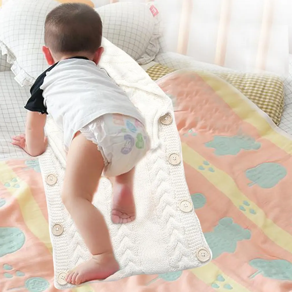 

Baby Infant Sleeping Bag Acrylic Fibers Hoodies Swaddle Wrap Thick Warm Large Baby Sleep Mat Blanket Swaddling Sweater Newborn