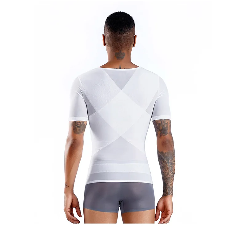 Мужской Корректирующий топ дышащая сетчатая майка утягивающая талию горячая