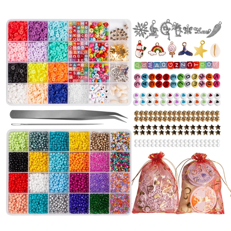 

DIY Earring Accessories Combination Kit Glass Beads Assorted Bead Clay Beads