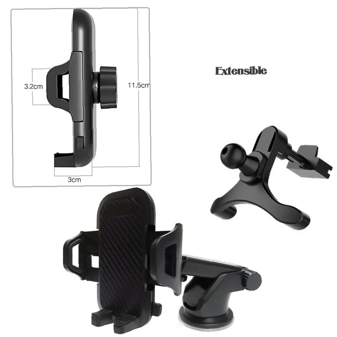 Автомобильный держатель для мобильного телефона с телескопическим кронштейном