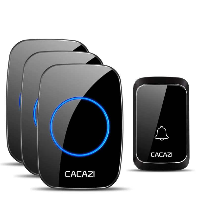 CACAZI водонепроницаемый беспроводной дверной звонок DC на батарейках 300 м для дома 1