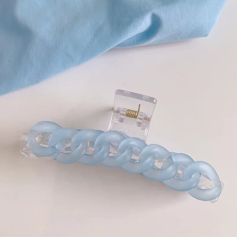 

Simple Blue and White Grasping Clip Korean Ins Elegant Temperament Hair Clip Hair Clip Women Hair Claw Clip