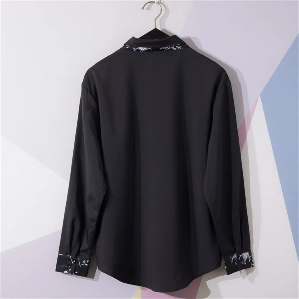 JAYCOSIN Men Summer Fashion Shirts Casual Printing Beach Long-Sleeve Top Blouse Chemise Homme Slim Fit Mens Shirt #45 | Мужская одежда