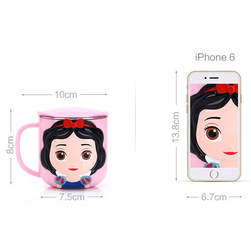 Disney Cartoon Anime pattern Stitch Mickey ElsaStainless Steel Mugs for Children Elsa Cars Snow White Princess Cups Gifts | Игрушки и
