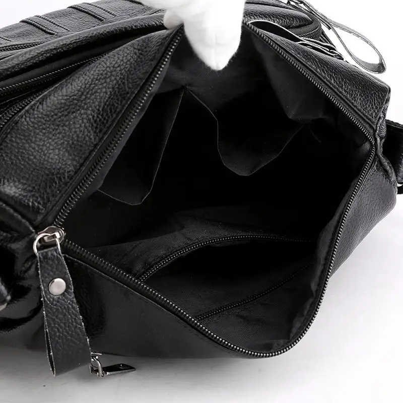 

Quality PU Leather Shoulder Bag for Women Solid Color Simple Travel Crossbody Bags Female Classic Striped Retro Handbags 2021