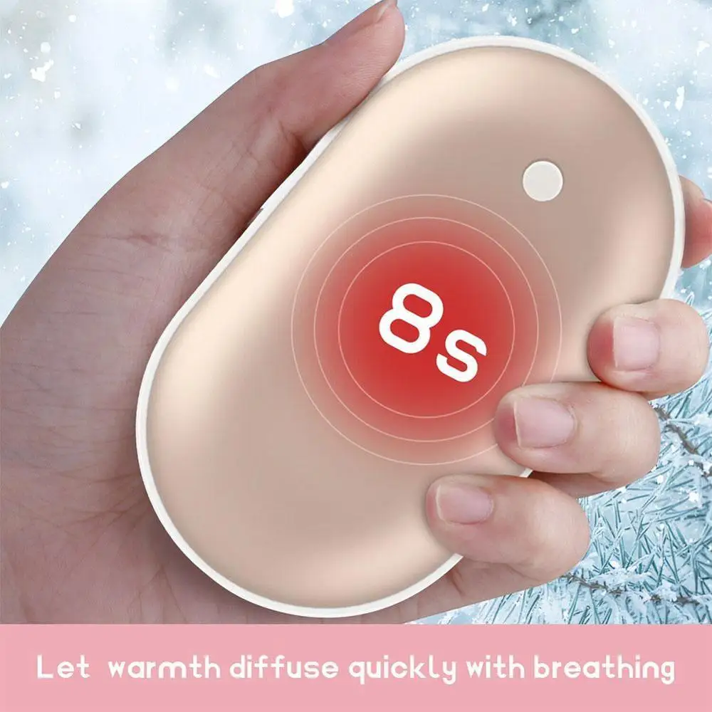 

1PC 5000mAh USB Rechargeable Electric Hand Warmer Winter Double-Side Heating Mini 5V Long-Life Pocket Power Bank