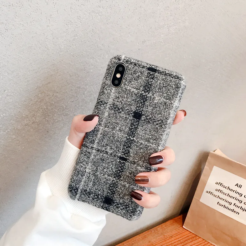 ORYKSZ Warm Corduroy Texture Phone Case For iphone 11 Pro Max 6 6S 7 8 Plus X XR XS Simple Suede Soft back shell cases |