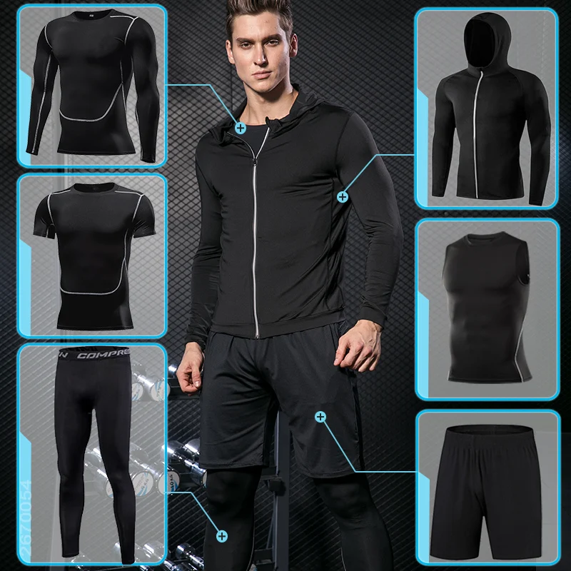 

Men's Tracksuit Compression Sports Suit Gym Fitness Clothes Running Jogging Sport Wear Training Exercise Workout Tight Dry Fit