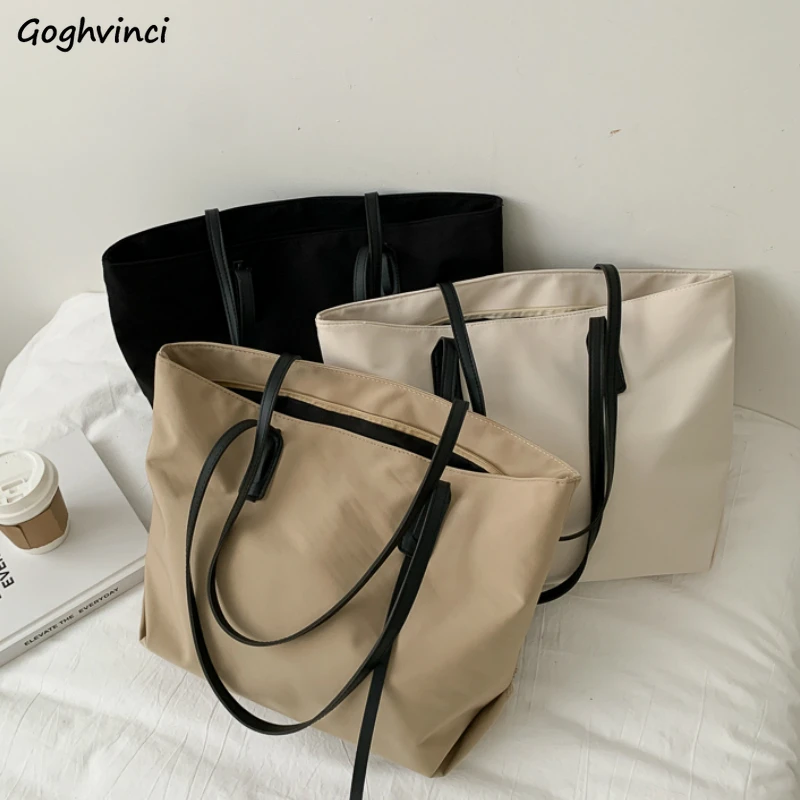 

Top-Handle Bags Women French Style Solid Simple Oxford Large Capacity Tote Bag Womens Handbag Leisure Simple All-match Ulzzang