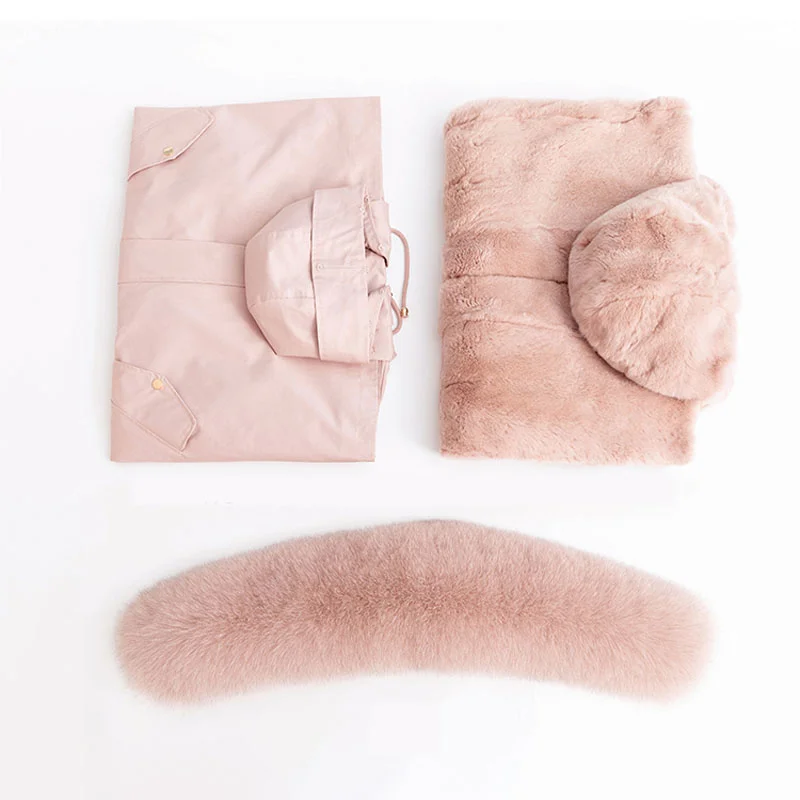 Женская длинная парка с капюшоном теплая Толстая воротником из натурального