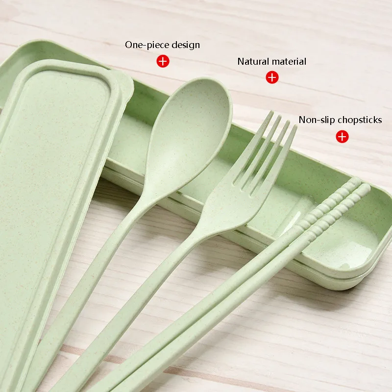 1 Набор портативная многоразовая ложка вилка уличный походный дорожный столовый