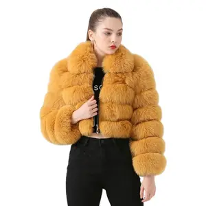 Новое поступление 2021, Женское зимнее короткое пальто QIUCHEN PJ19021 из натурального Лисьего меха, модная модель, высококачественное пальто из лисьего меха