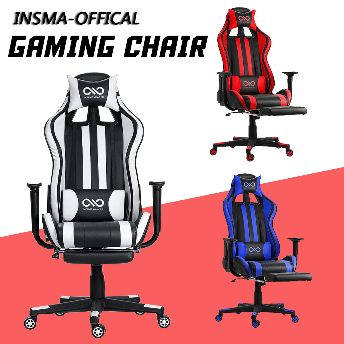 Internet Cafe Racing Leather Office Gaming Chair