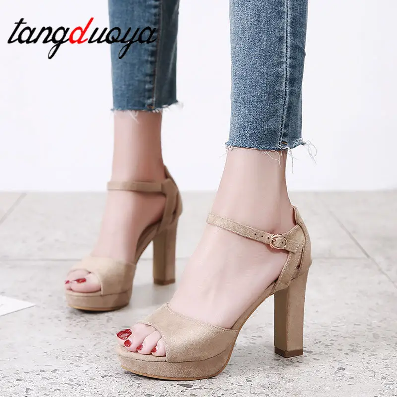 Для женщин босоножки на высоком каблуке 2019 новинка обувь в сдержанном стиле