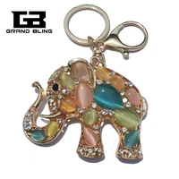 opal stones elephant style handbag charm accessory fantastic 3d key chain ornament gift