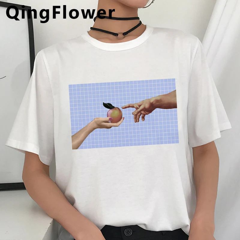 Одежда Микеланджело Женская белая футболка парная 2020 harajuku kawaii ulzzang топы футболки