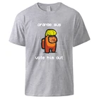 Футболка мужская с забавным принтом Sus, хлопковая винтажная рубашка с коротким рукавом, в стиле Харадзюку, Повседневная блуза в ретро стиле, модель 2021