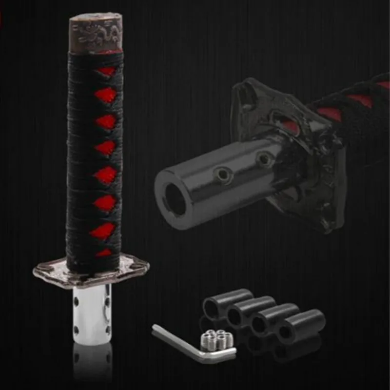 

Universal Samurai Sword Gear Shift Knob Shifter Katana Metal Black+Red 15cm