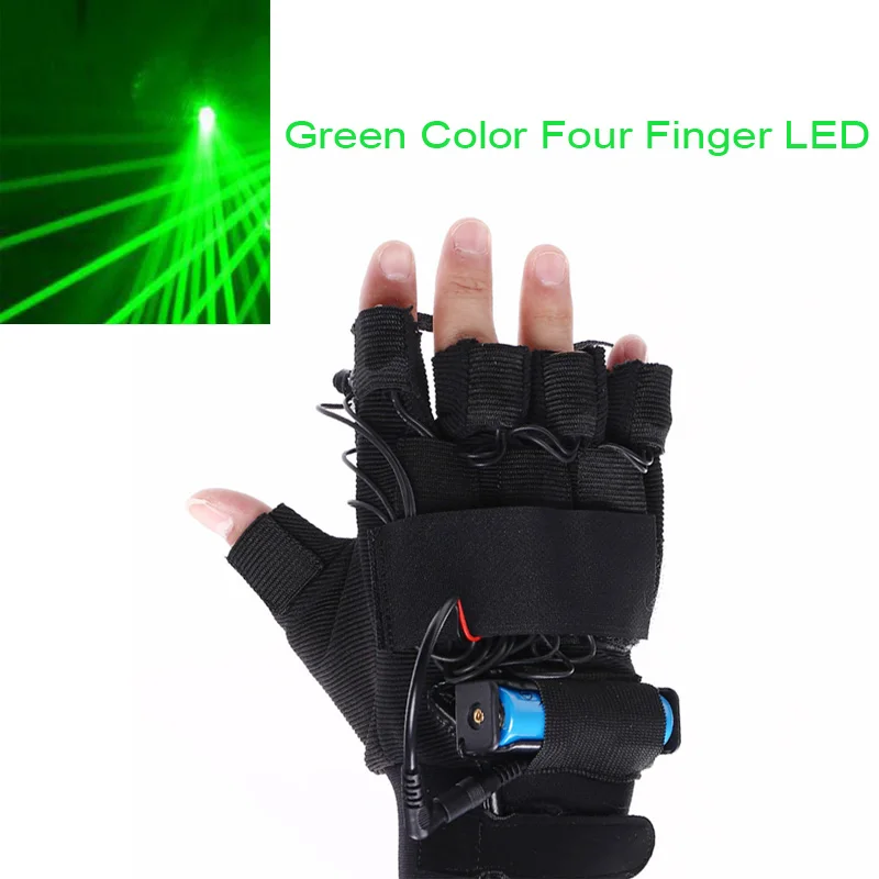Green Four Finger 3 режима зеленые лазерные перчатки Рождество ночной клуб сцена Dj супер яркие 18650 Питание от батареи вечерние красные лазерные лучи - Цвет: Green Four Finger