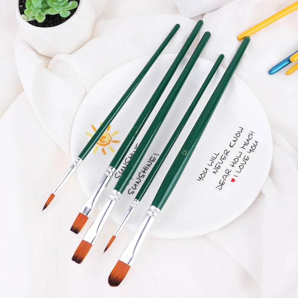 

15pcs Artist Paint Brush Set Nylon Hair Watercolor Acrylic Oil Painting Brushes Drawing Art Supplie Watercolor Pen (Green/Blue/Y