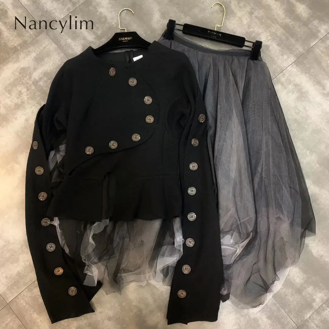 Новинка 2019 года Осенняя тонкая рубашка на пуговицах с высокой талией и длинными