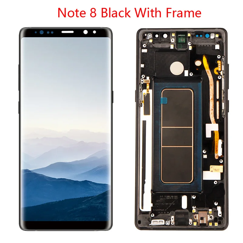 6," супер AMOLED дисплей для SAMSUNG Galaxy NOTE 8 lcd N950 N950F ЖК-дисплей сенсорный экран Запасные части - Цвет: Black with Frame
