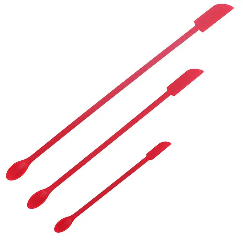 Набор силиконовых мини шпателей маленький заостренный лопатка скребок для