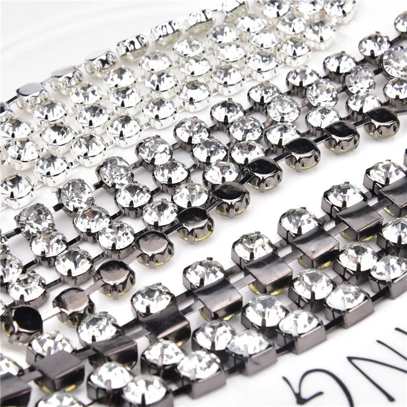 Цепочка с прозрачными кристаллами размер 38(8 мм) 5 ярдов/партия | Дом и сад