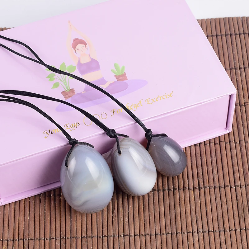 Natural Agate Jade Egg Yoni Ball Set Gift Boxes Massage Tool Gemstone Kegel Exercise Health Vaginal Muscle Crystal Stone | Красота и