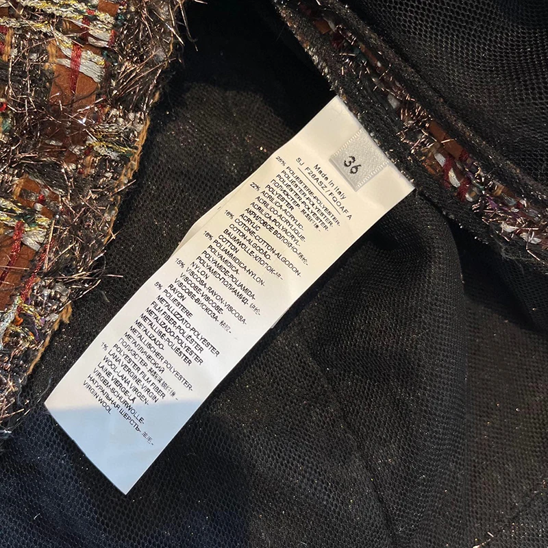 

Spring Tweed Jacket For Women Elegant Long Sleeve Jacket Coat Brand Luxury Ladies Jacket