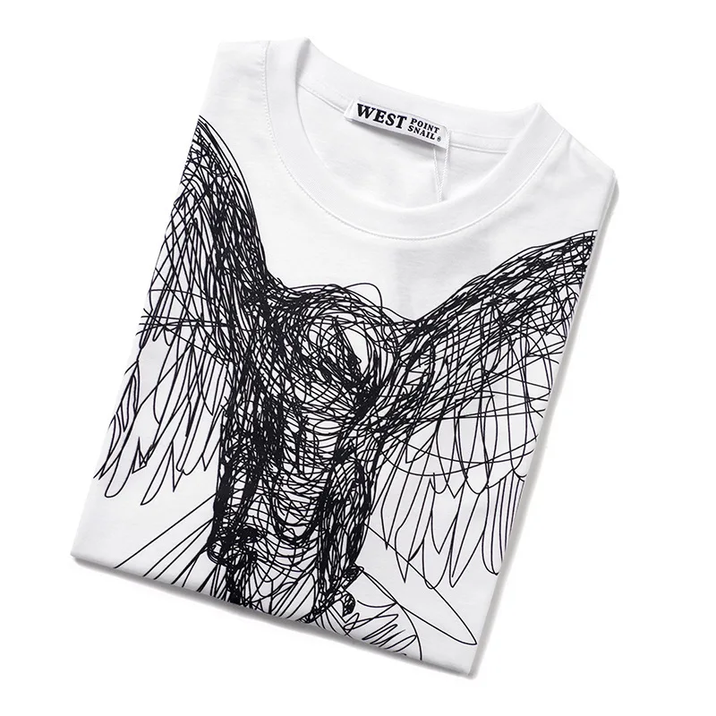 2020 new arrival hot sale o neck knitted t shirt tshirt homme hip hop line eagle 3d printing brand short sleeve pure cotton free global shipping