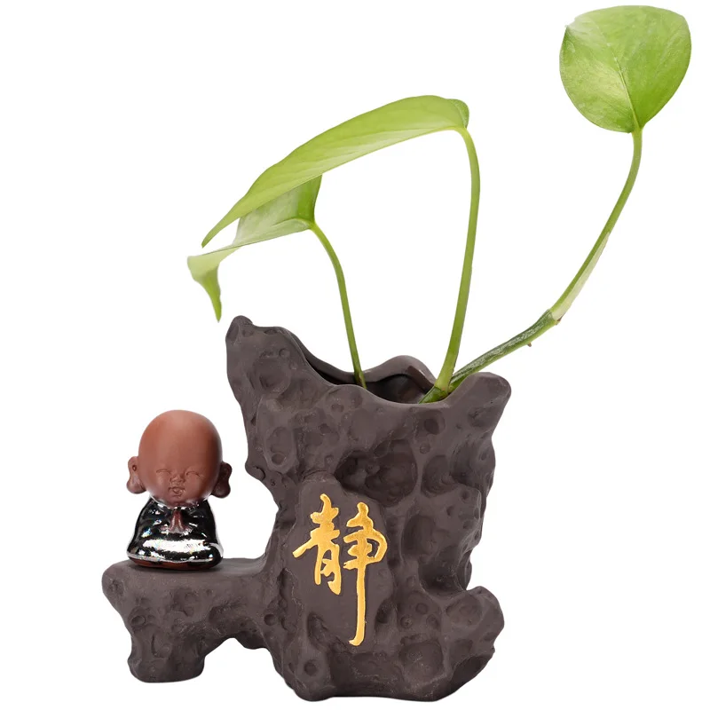 Чайный столик с фиолетовым песком для маленького монаха украшение стола