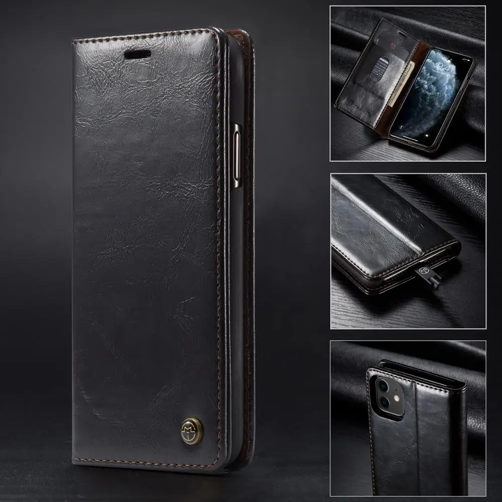 Роскошный чехол книжка из кожи на магните для IPhone Xs Xr X 11 pro Max кошелек держатель