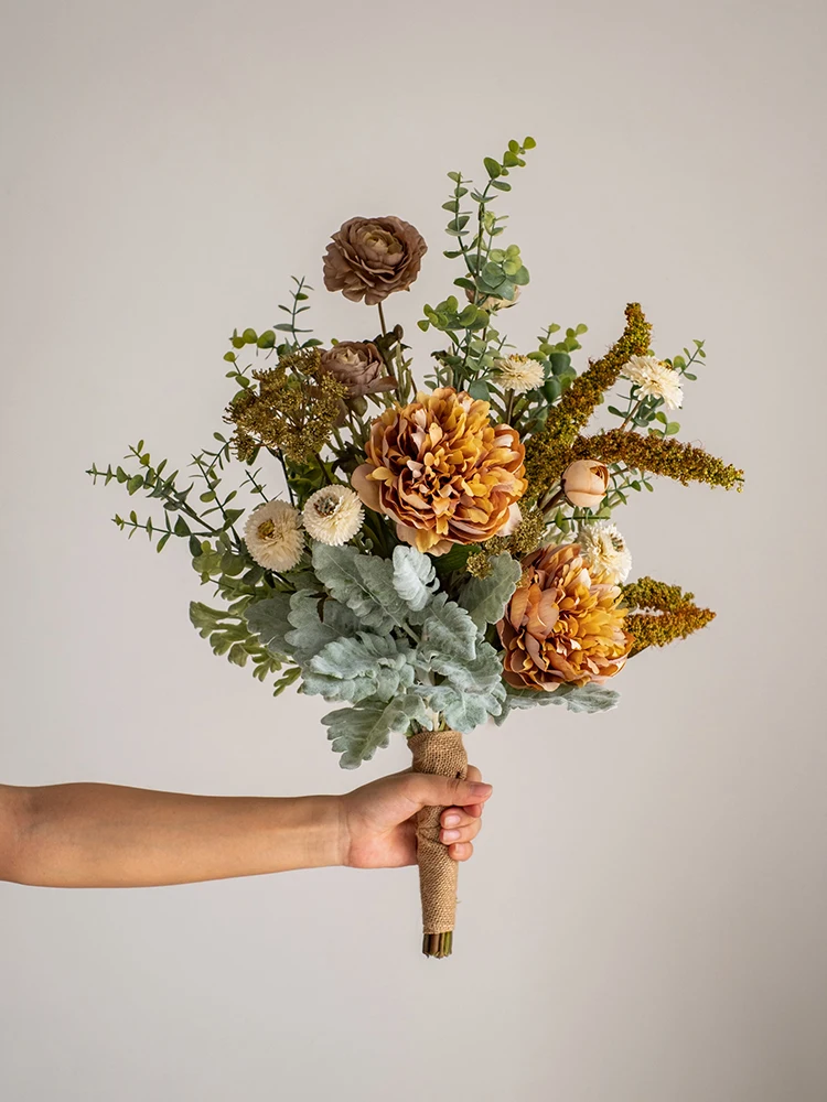 

Искусственный цветочный букет из нетканого материала, искусственный Шелковый цветок для гостиной, искусственные цветы для домашнего сада ...