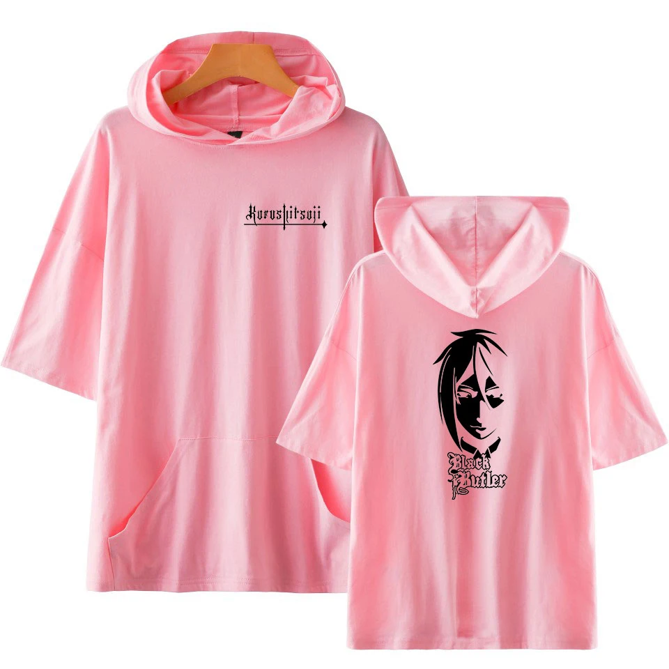 Черная футболка с принтом дворецкий новая летняя капюшоном трендовая