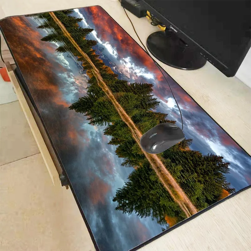 Большой игровой коврик для мыши Mairuige Park River Trees Mountain 600x300 900x400 мм утолщенный