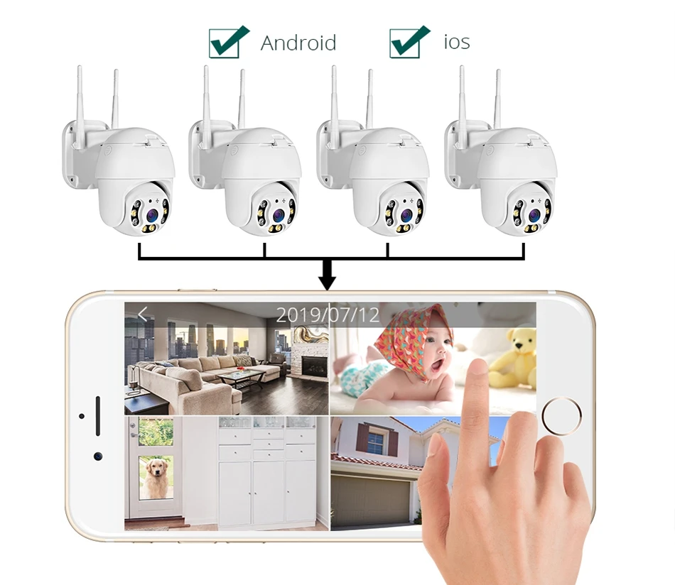 FUERS IP CCTV камера Камера HD1080P купольная камера с WiFi видеонаблюдения дома сигнализации Системы Ночное видение наблюдения удаленный монитор