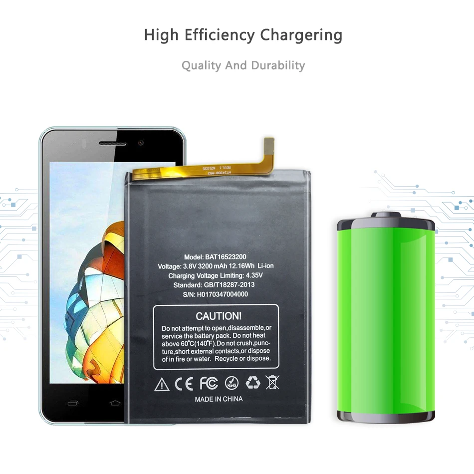

BAT16523200 Mobile Phone Battery For Doogee Y6 C Y6C 5.5inch Battery 3200mAh