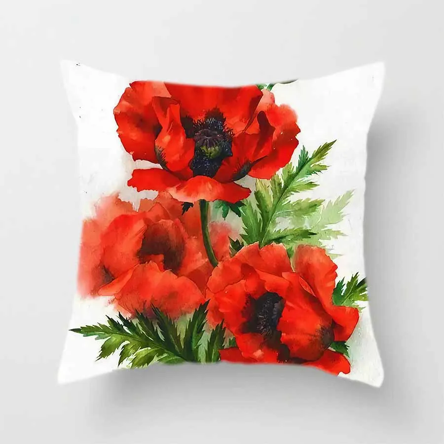 

Flower Polyester Cushion Cover Retro Vintage Pillowcase Floral Decoration for Living Room Sofa Couch Home Nordic Decor 45x45cm