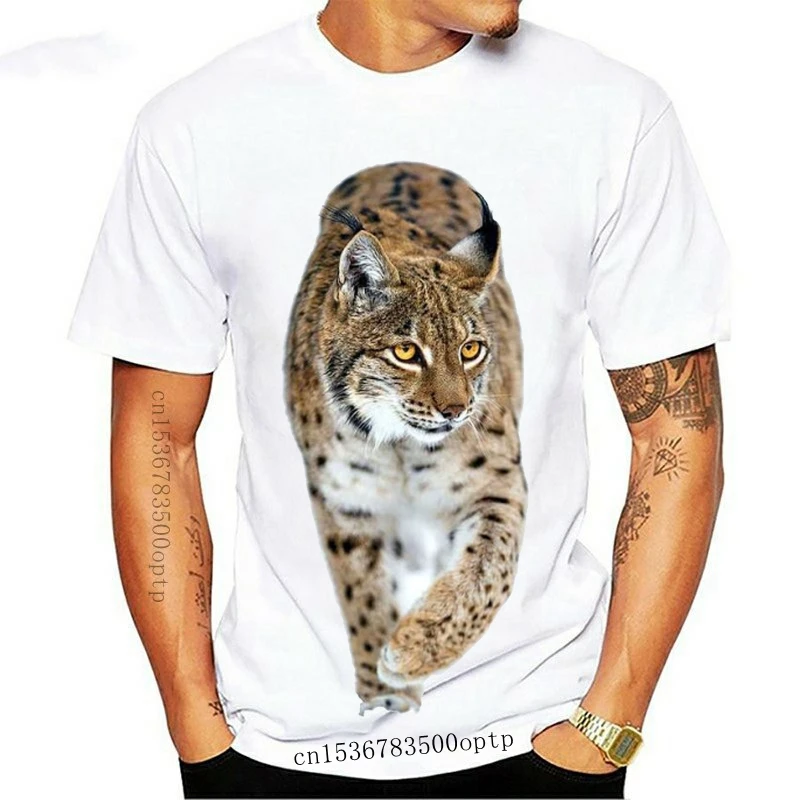 

New Lynx white t shirt animal tee top cat design - mens womens kids baby sizes