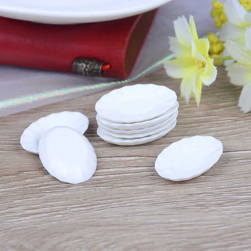 

Набор мини-посуды для кукольного домика, из смолы, в форме продуктов питания белых тарелок, 8 шт.