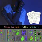 Новые светящиеся наклейки для тату модные вечерние классные наклейки персонализированные Цветные Одноразовые наклейки-татуировки поддельные татуировки на Хэллоуин