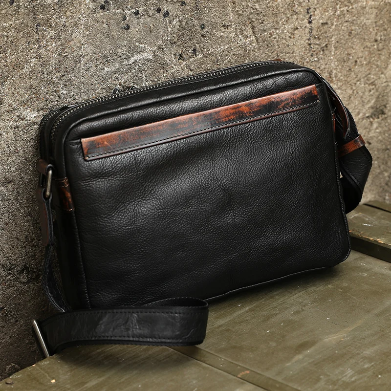 Сумка-тоут мужская из натуральной кожи мессенджер известного бренда