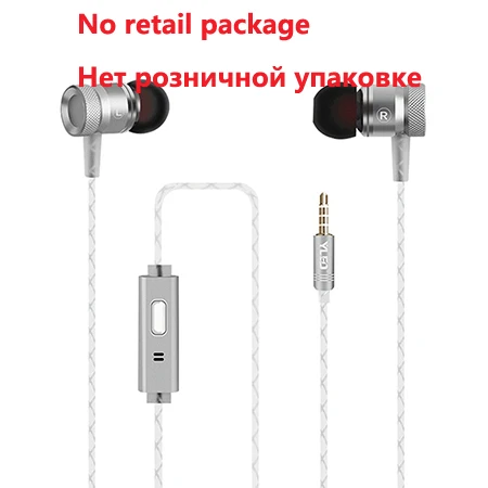Оригинальные G63 металлические басовые наушники микрофон стерео наушники для iPhone X для Xiaomi Redmi Note 7 Pro спортивные наушники 3,5 мм - Цвет: sliver no package