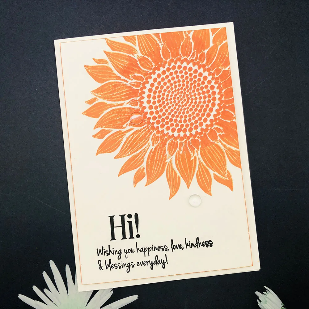 Прозрачные штампы Alinacutle Большой Подсолнух фон для скрапбукинга альбом открыток