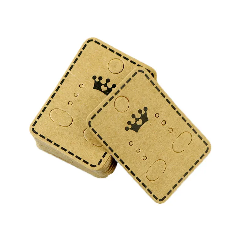 Лидер продаж! 100 шт./лот квадратные серьги-гвоздики из крафт-бумаги с принтом