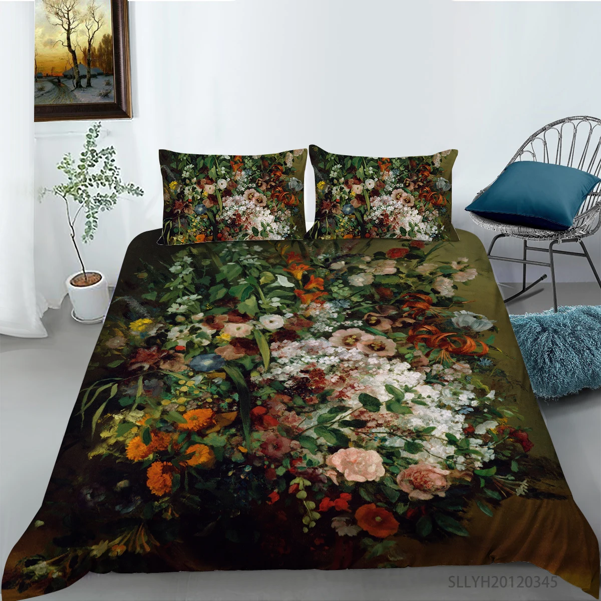 

3D Oil Painting Quilt Set King Size Bedding Set Single Kids Duvet Cover Set Bedclothes Home Textiles Bedroom Sets