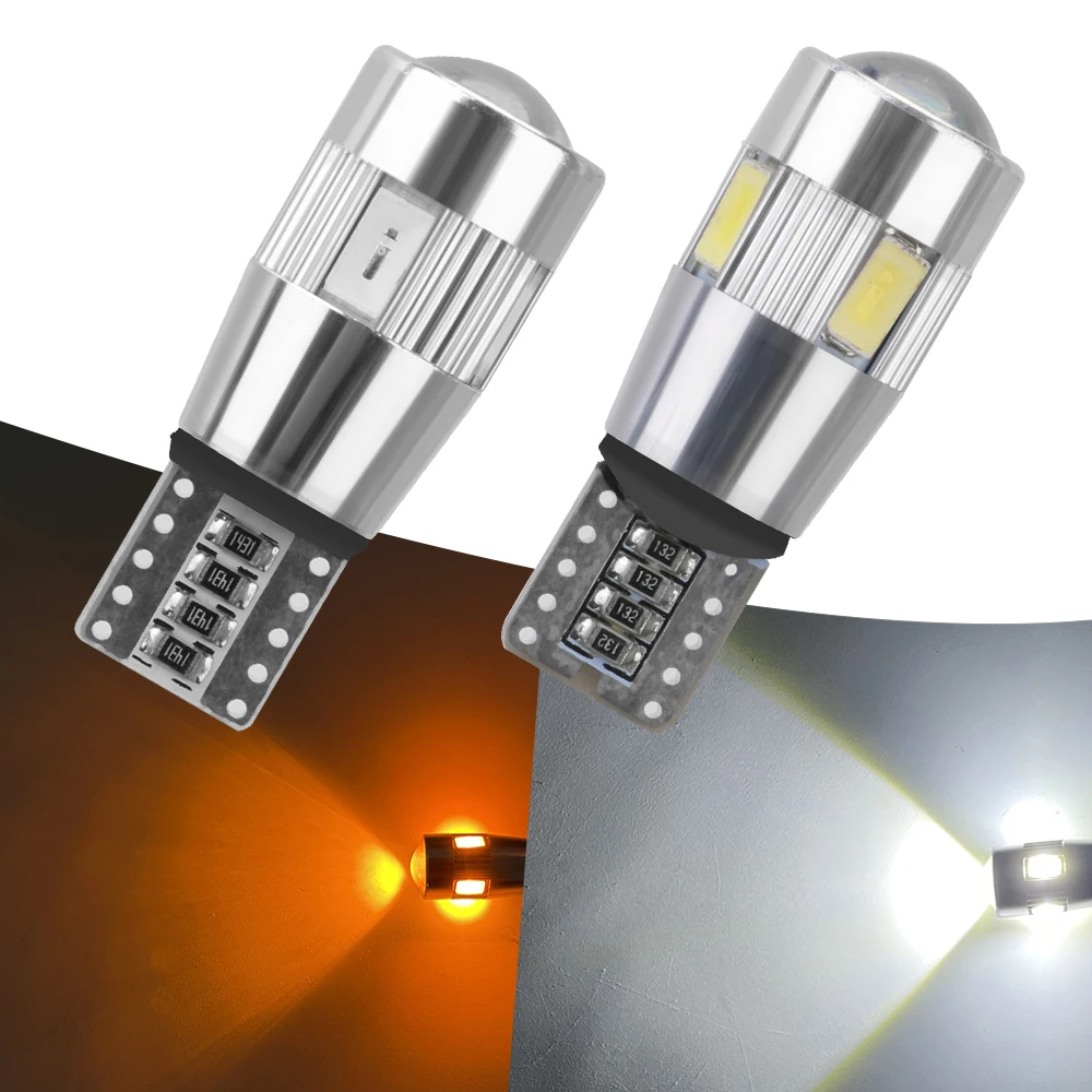 

5630 6SMD Car 5W5 LED Bulb Canbus 12V 6000K T10 W5W LED Signal Light 2pcs Auto Claerance Wedge Side Reverse Lamps