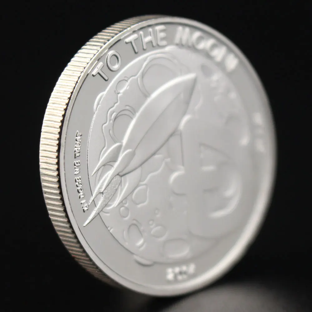 

Dogecoin Collectible Crypto Coin Silver Plated Collection Art Dogecoin To The Moon Cryptocurrency Coin Commemorative Coin